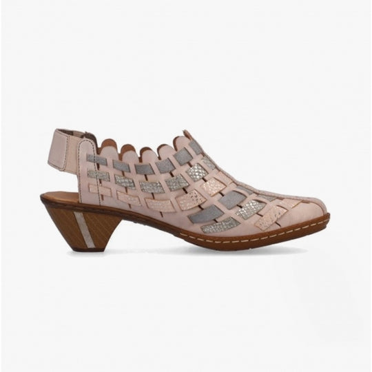 Rieker 46778 Womens Slingback Shoes Beige/Multi