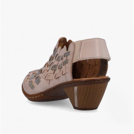 Rieker 46778 Womens Slingback Shoes Beige/Multi