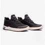 Skechers Work 77281EC MARSING - WAIOLA SR Womens Occupational Trainers Black/White side view, synthetic upper, lace-up closure.