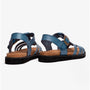 Heavenly Feet SALTWATER Womens Slingback Sandals Blue back view showcasing the synthetic material and buckle detail.