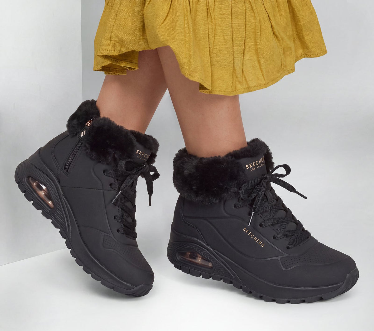 Skechers UNO RUGGED - ARCTIC AVENUE Womens Ankle Boots Black