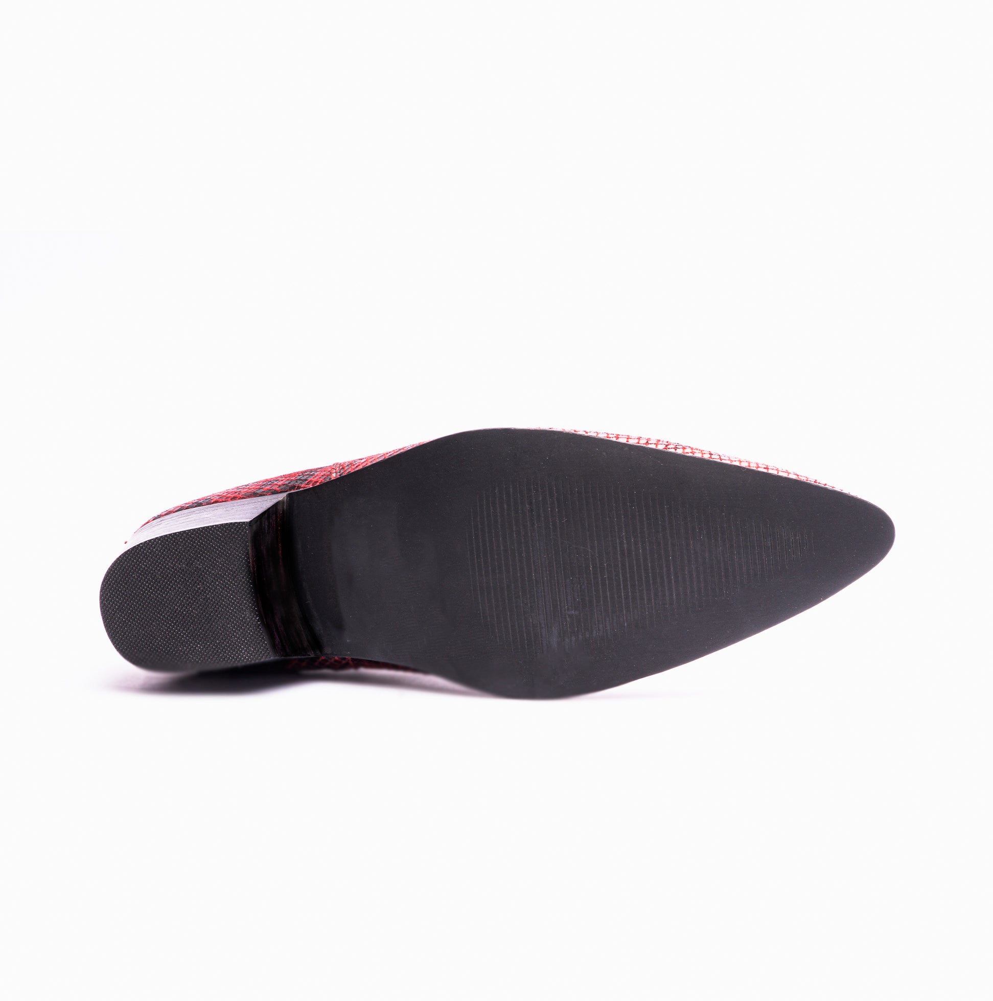 Club Cubano LENNON Mens Cuban Heel Boots Red Snake