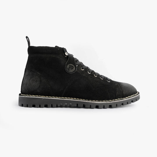 Popps 1961 MOD Mens Suede Monkey Boots Black