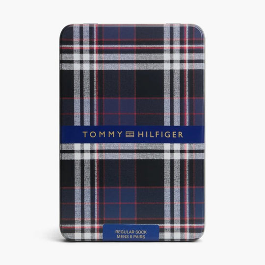 Tommy Hilfiger 6 Pack Giftbox Birdeye Mens Crew Socks Black