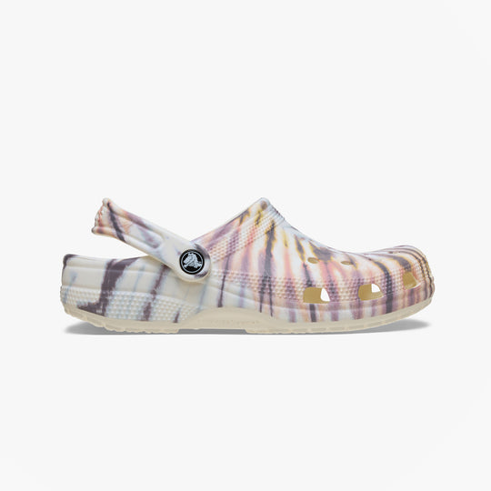 Crocs CLASSIC TIE DYE Unisex Adults Clogs Chalk/Multi