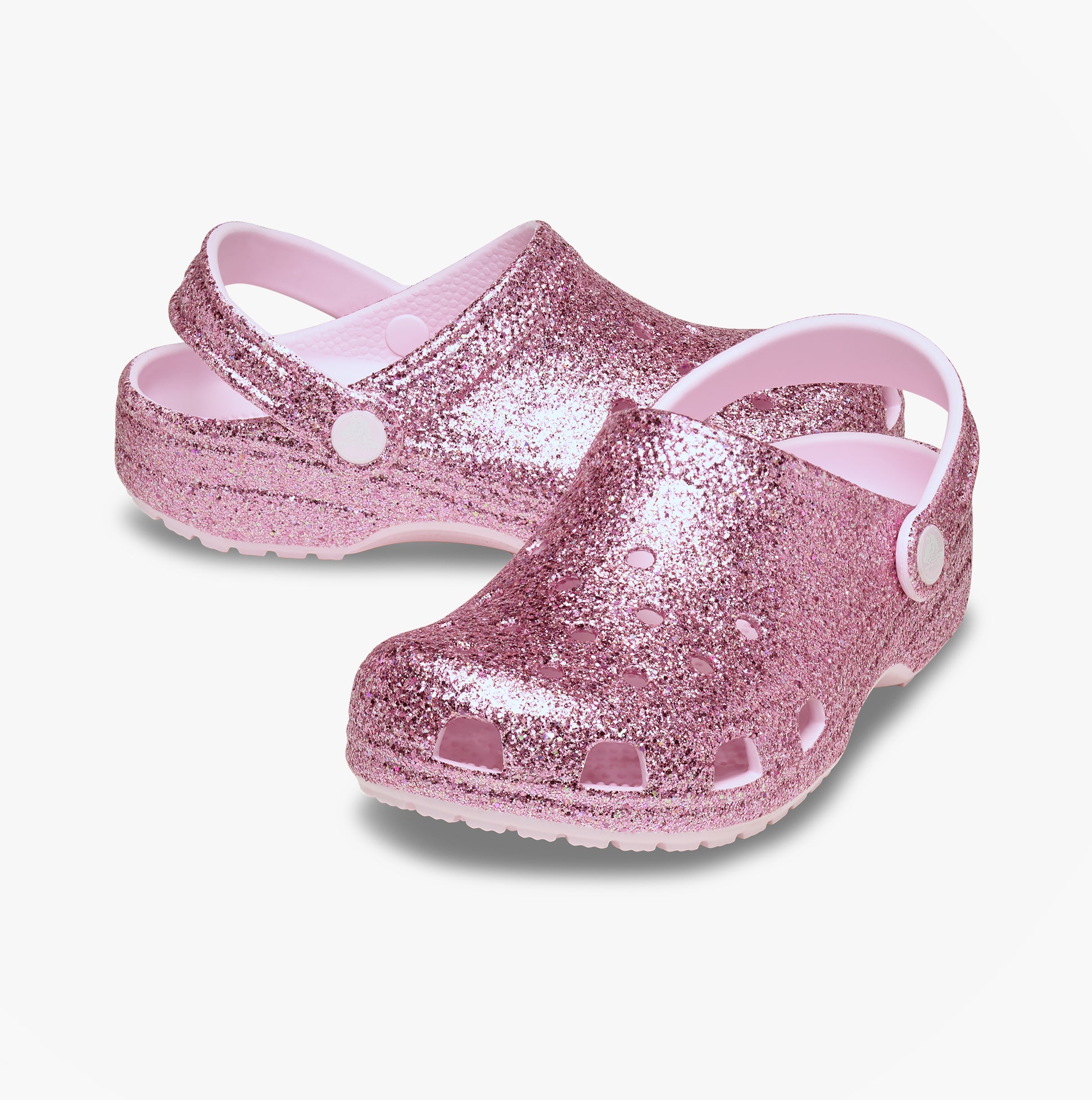 Crocs CLASSIC CHUNKY GLITTER Kids Clogs Pink Milk