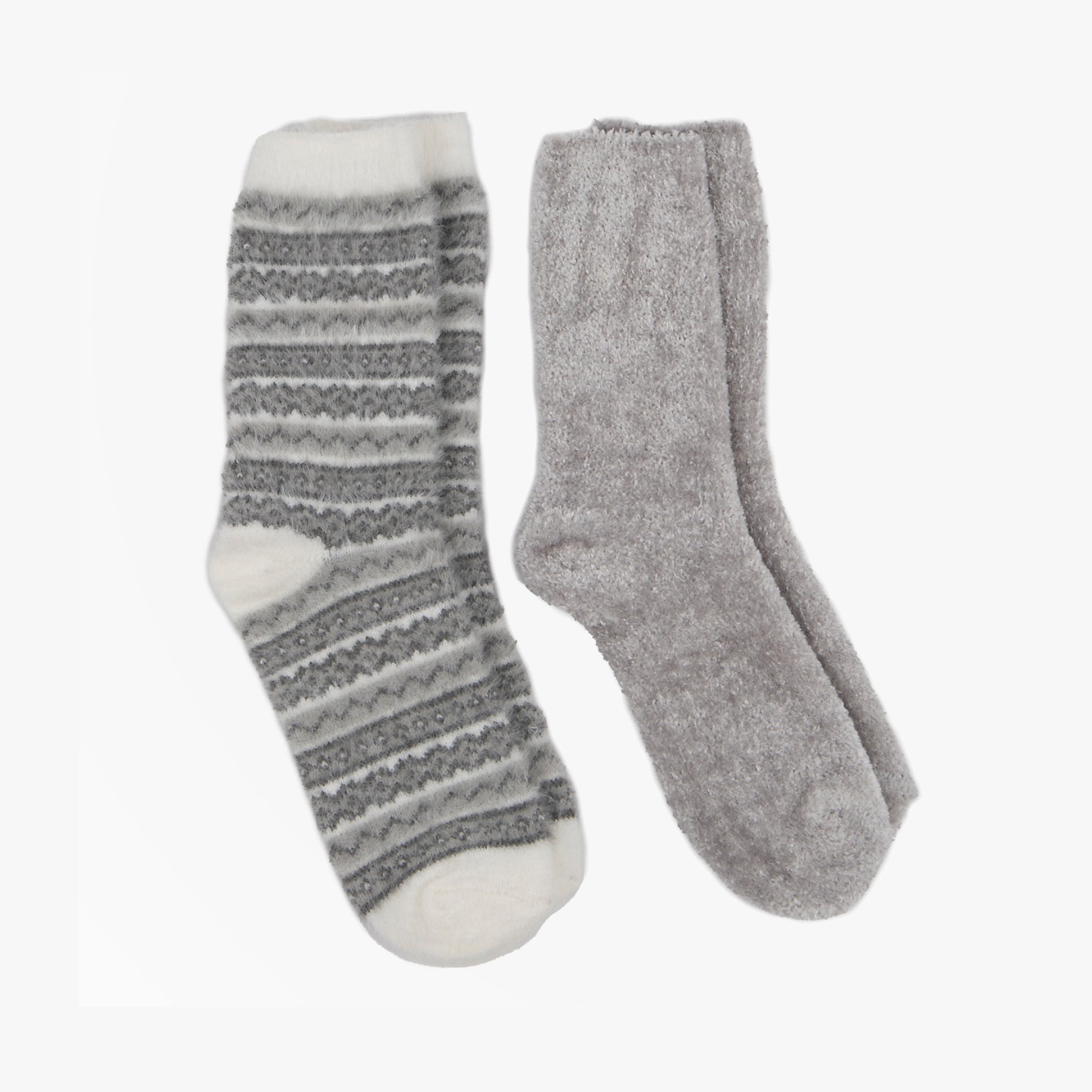 Totes Toasties fair-isle-cheni Womens Slipper Socks Grey