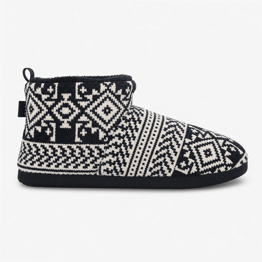 Totes Toasties FAIRISLE BOOT SLIPPER Mens Slipper Boots Navy Fairisle