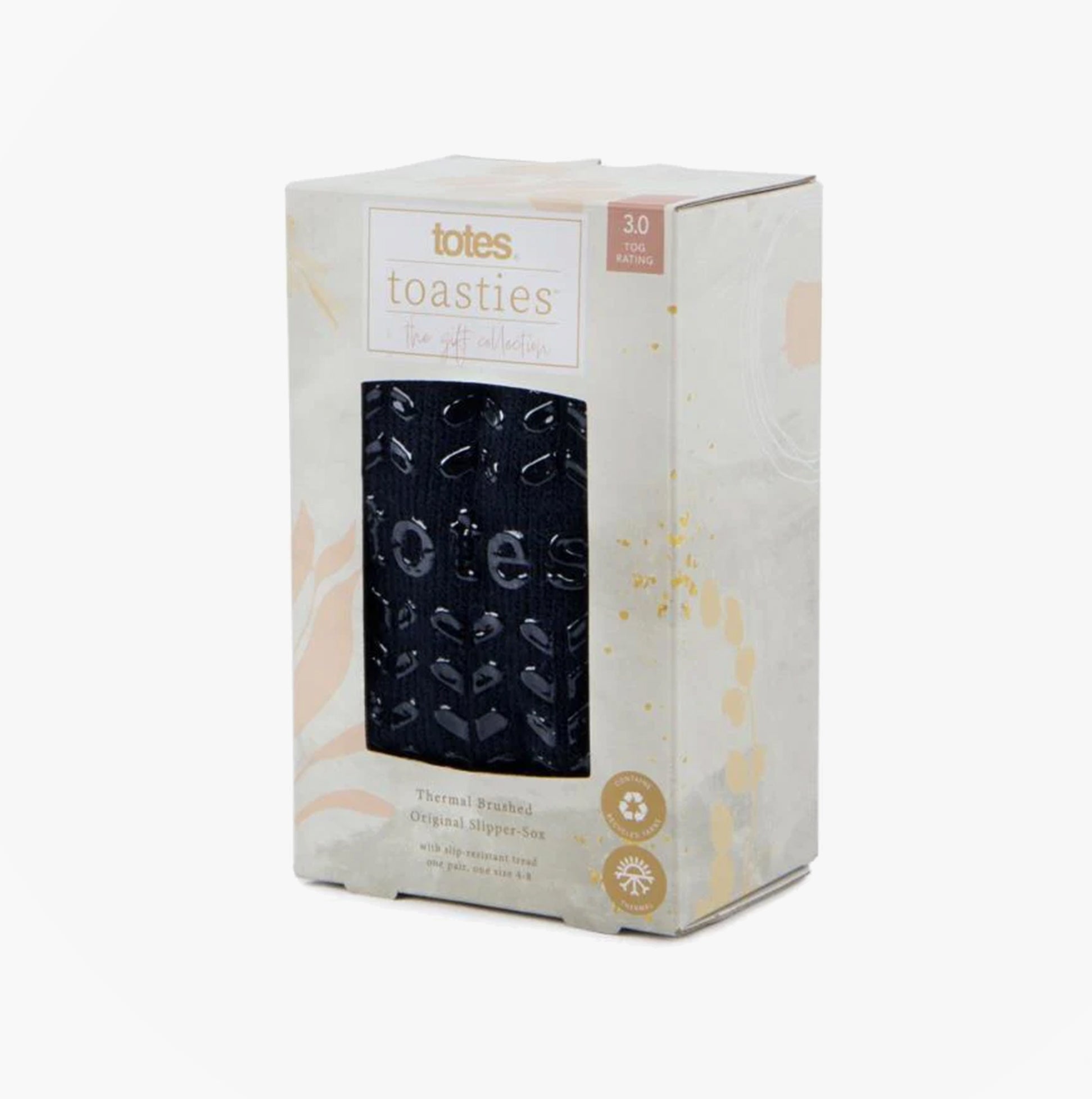 Totes Toasties 3244 THERMAL BRUSHED Womens Slipper Socks Navy