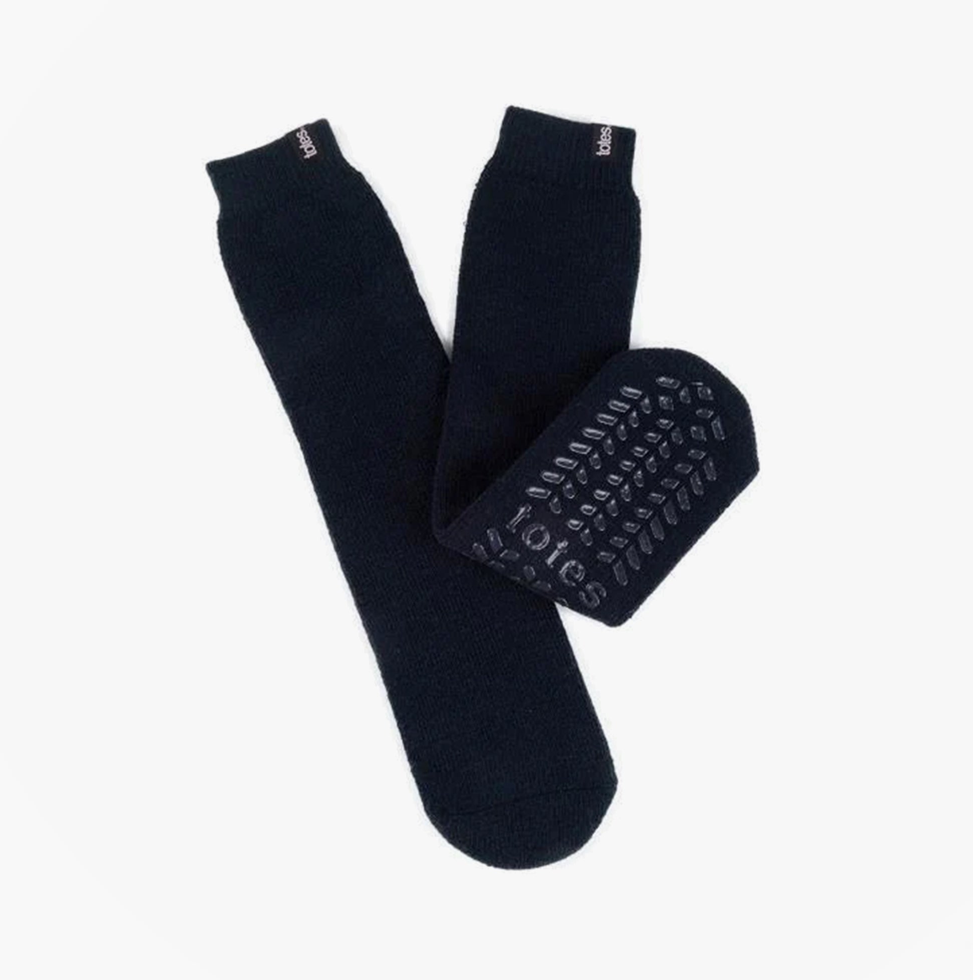 Totes Toasties 3244 THERMAL BRUSHED Womens Slipper Socks Navy