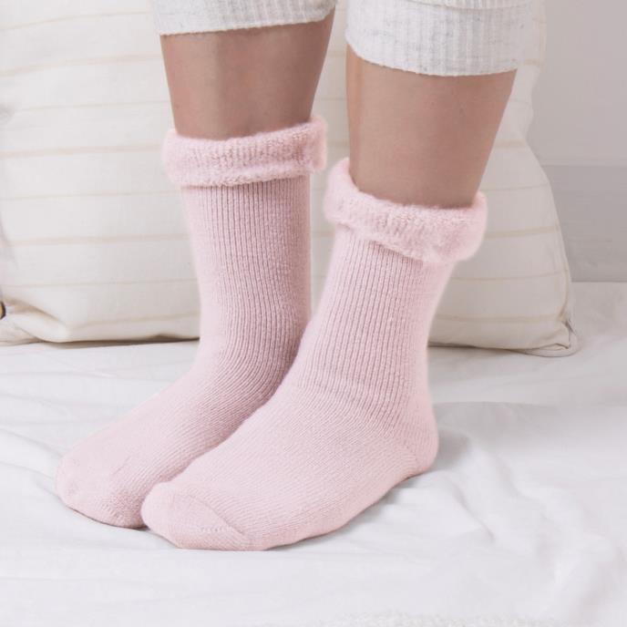 THERMAL BRUSHED BED SOCK Womens Socks Pink