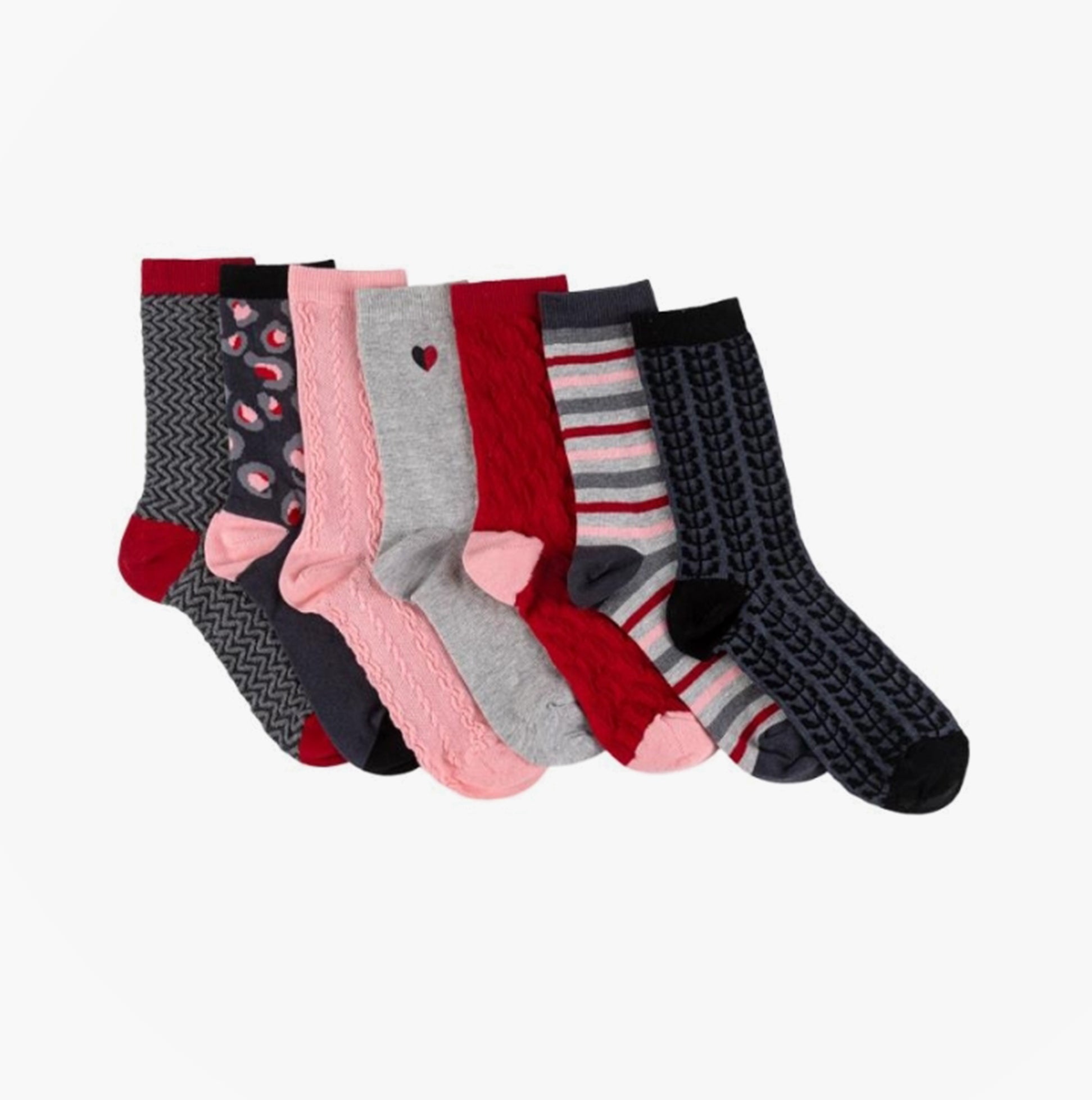 Totes Isotoner 3249F 7 PACK DAY OF THE WEEK ANKLE SOCKS Womens Ankle Socks Multi