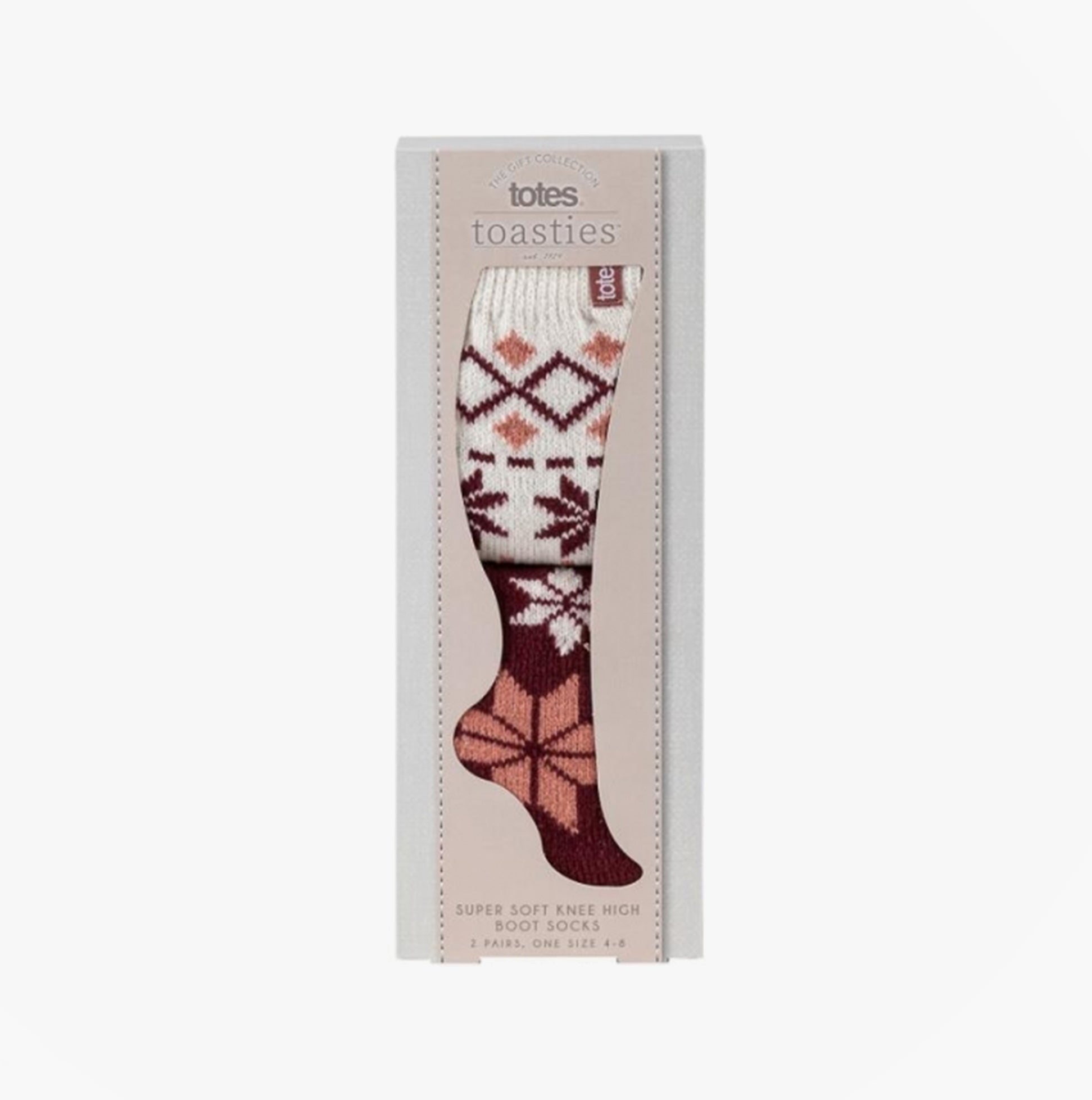 Totes Isotoner 3251F KNEE HIGH SUPERSOFT WELLY BOOT SOCK Womens Welly Socks Berry
