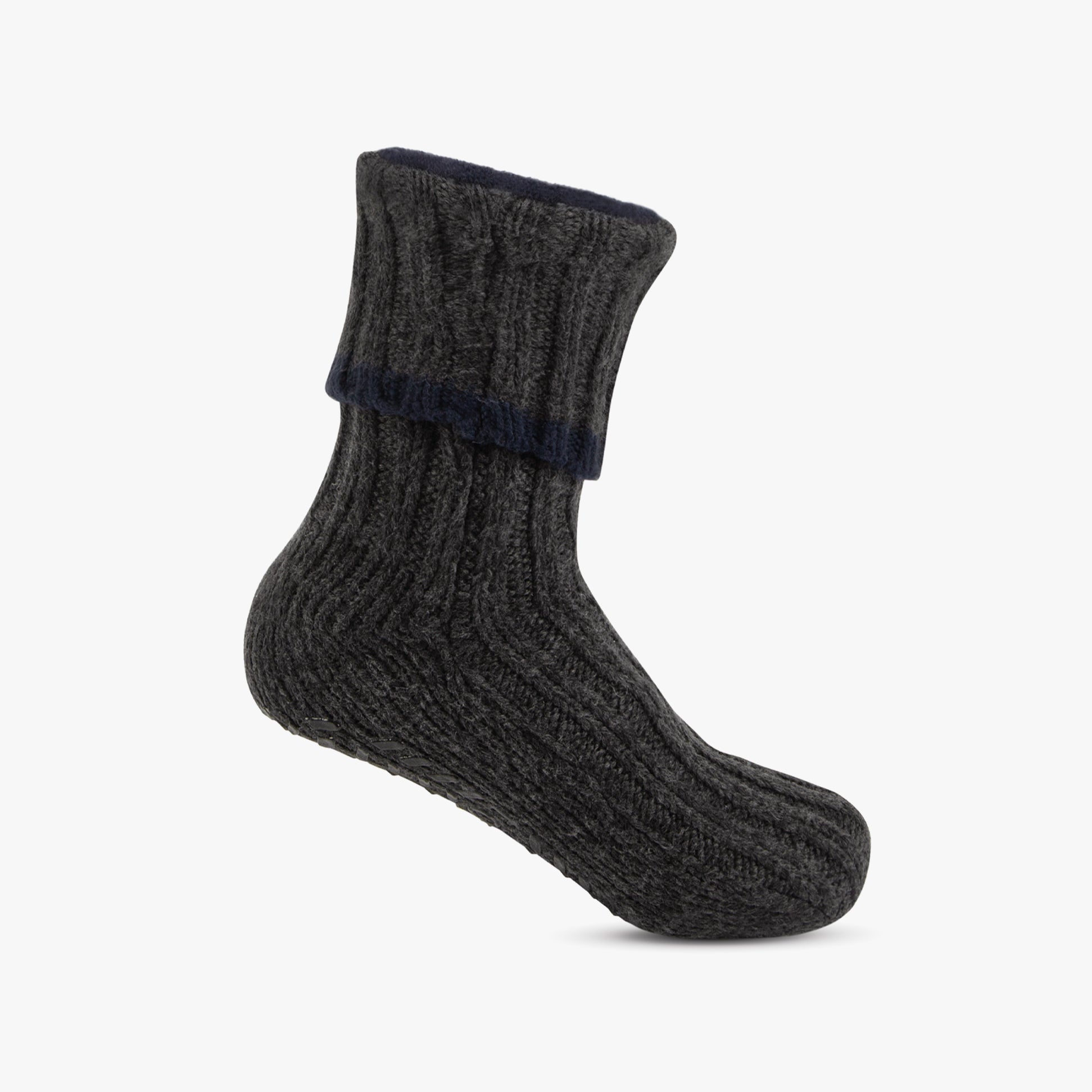 Totes Toasties 3252J RECYCLED CHUNKY SLIPPER SOCK Mens Thermal Socks Grey