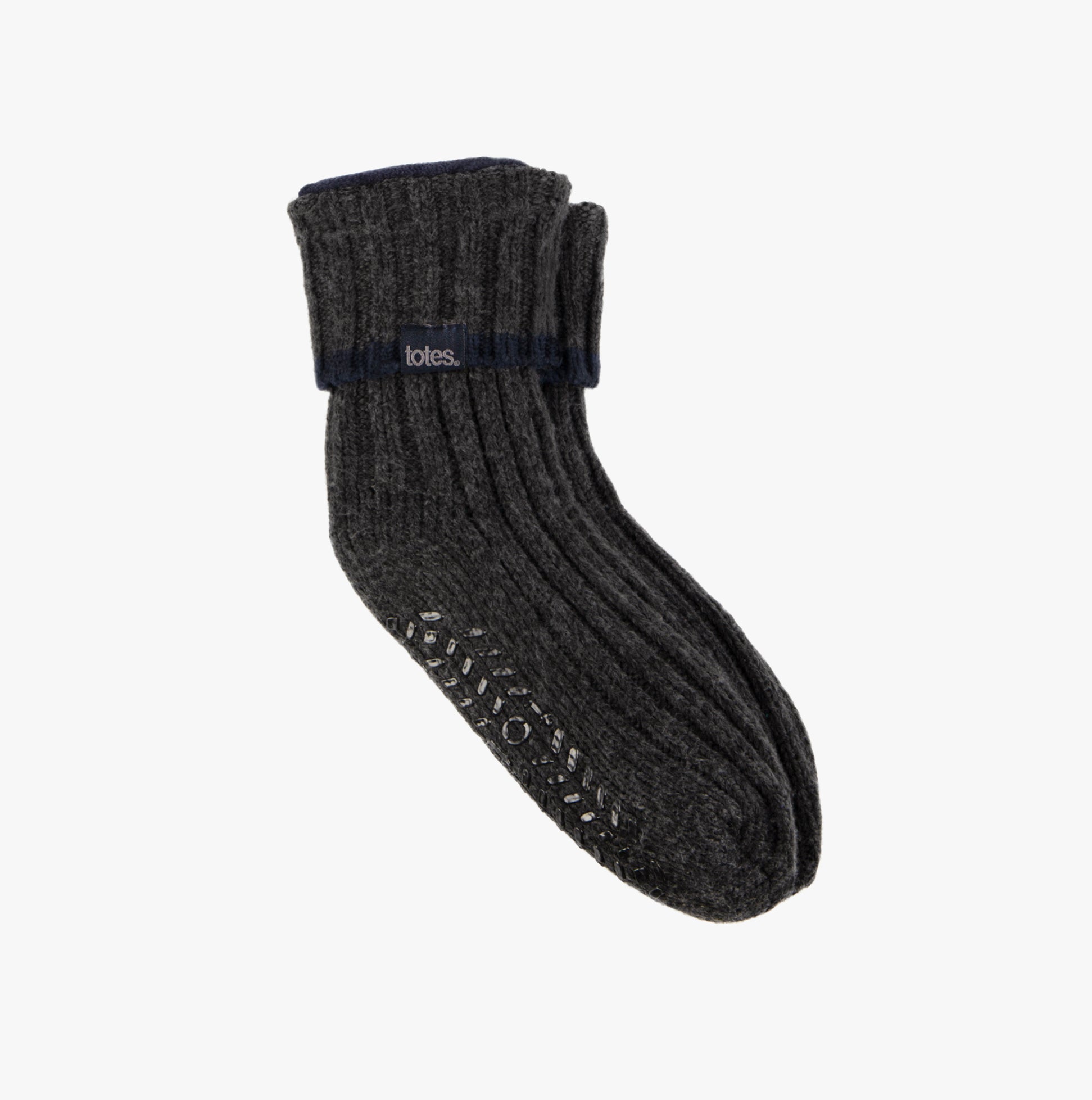 Totes Toasties 3252J RECYCLED CHUNKY SLIPPER SOCK Mens Thermal Socks Grey