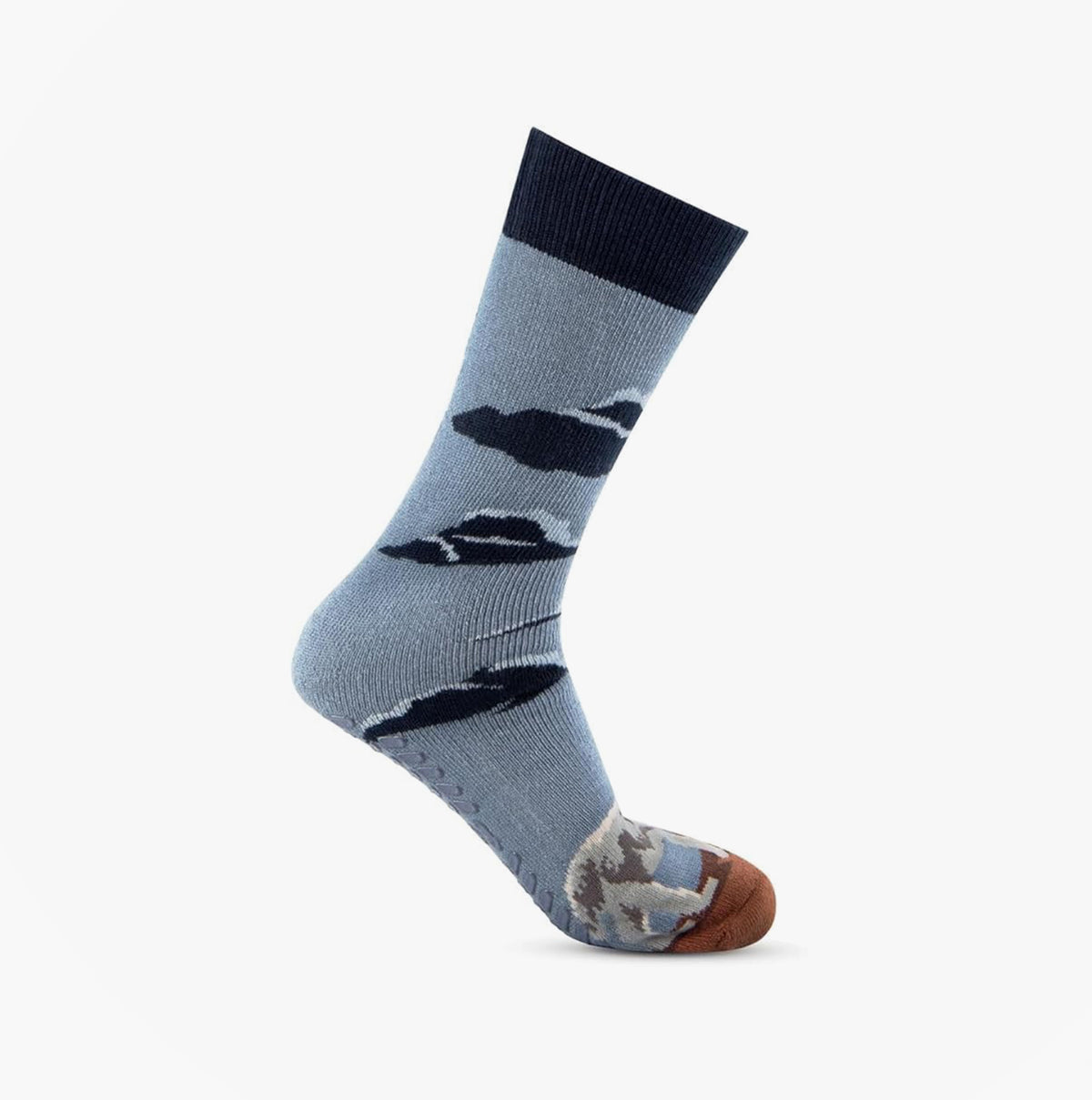Totes Toasties 3319J ORIGINAL NOVELTY SLIPPER SOCKS Mens Crew Socks Wolf