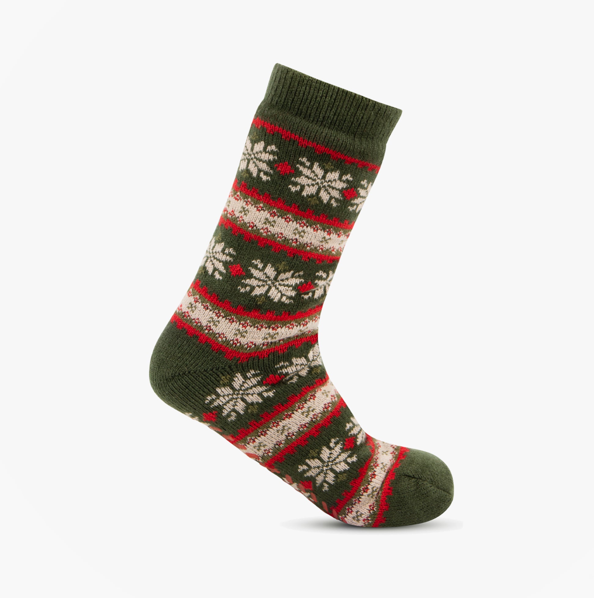 Totes Toasties 3377 SHERPA LINE FAIR ISLE SLIPPER SOCKS Mens Slipper Socks Red Fair isle