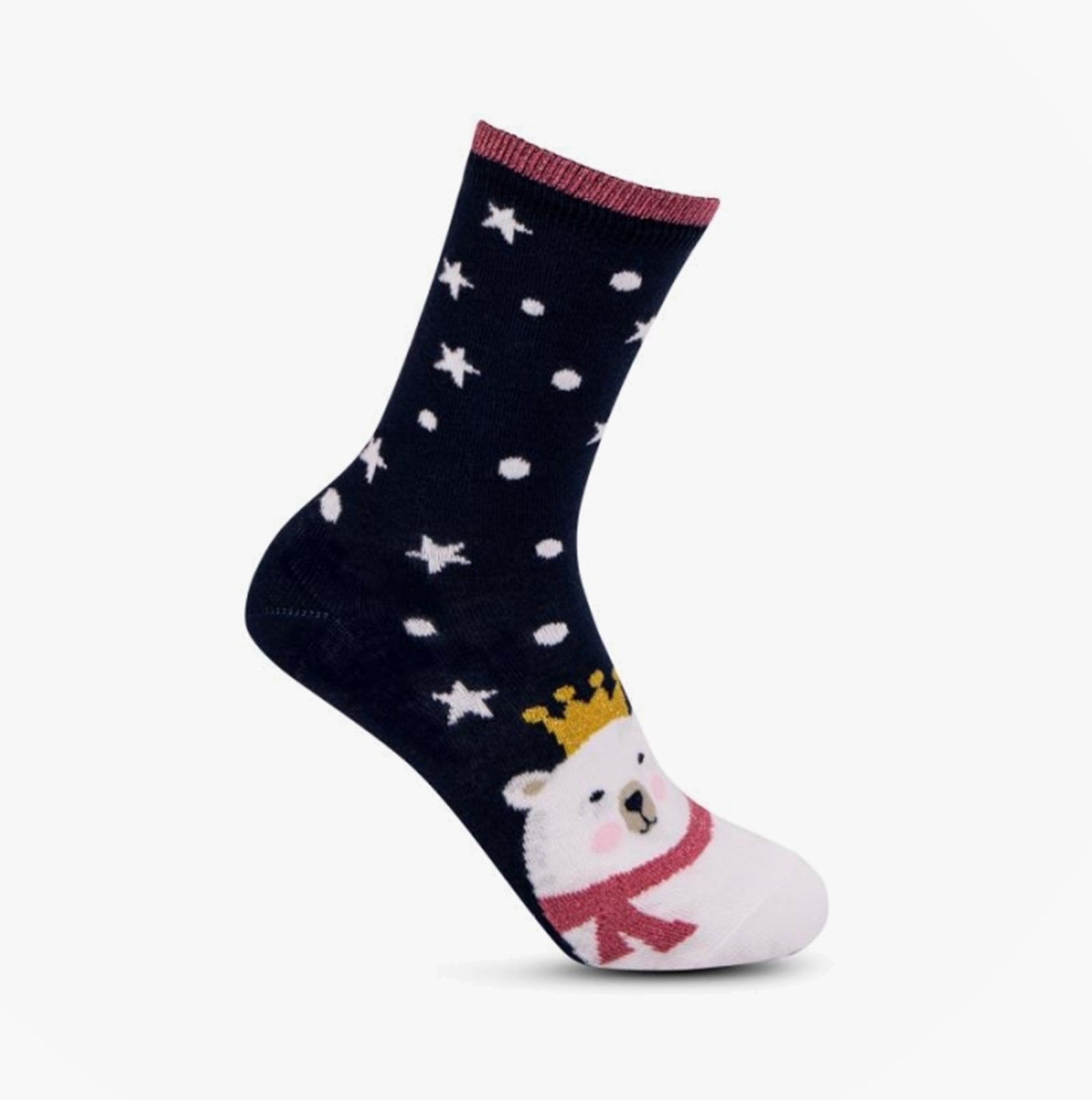 Totes Isotoner novelty-ankle-f Womens Novelty Socks Polar Bear