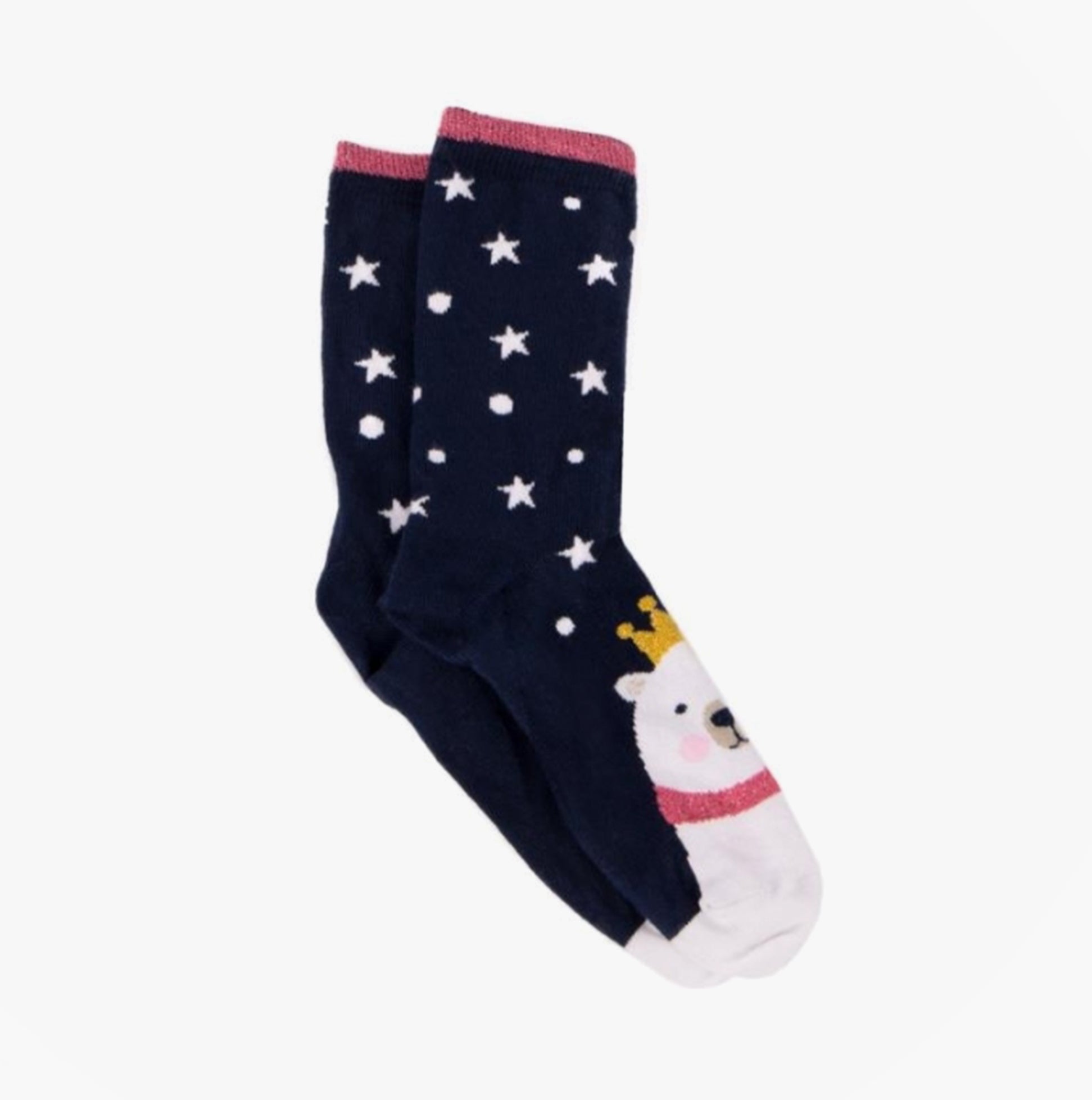 Totes Isotoner novelty-ankle-f Womens Novelty Socks Polar Bear