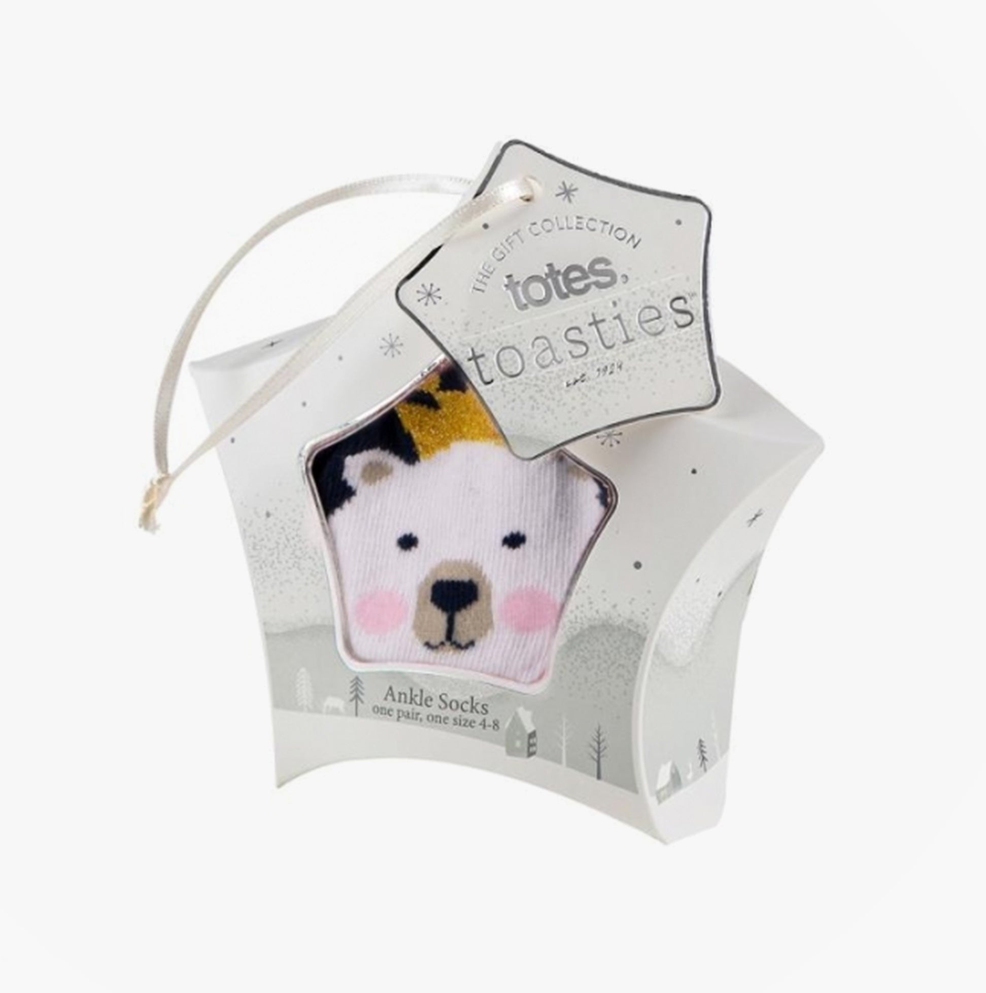 Totes Isotoner novelty-ankle-f Womens Novelty Socks Polar Bear