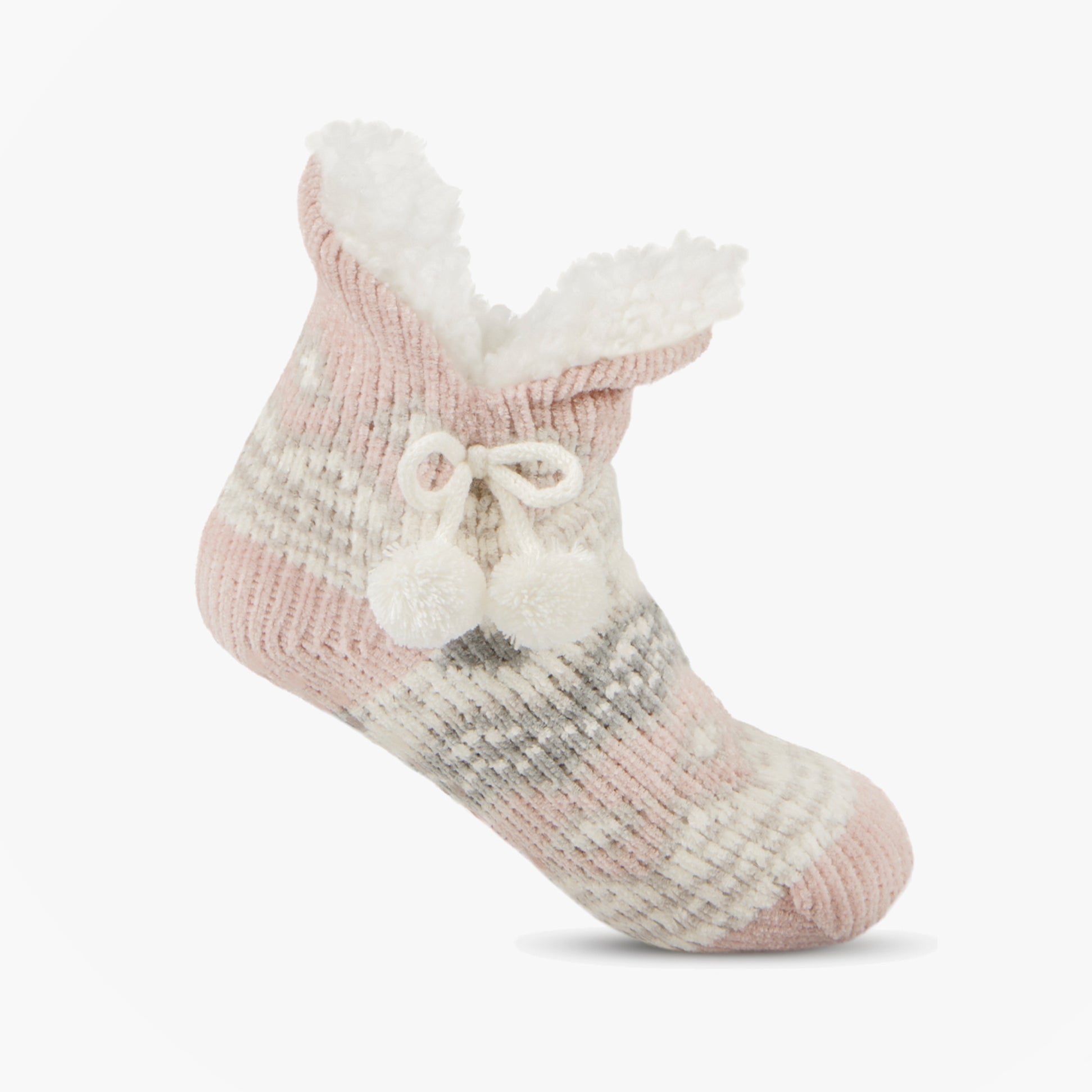 Totes Toasties 3568 CHENILLE CROP KNITTED SLIPPER SOCKS Womens Slipper Socks Multi