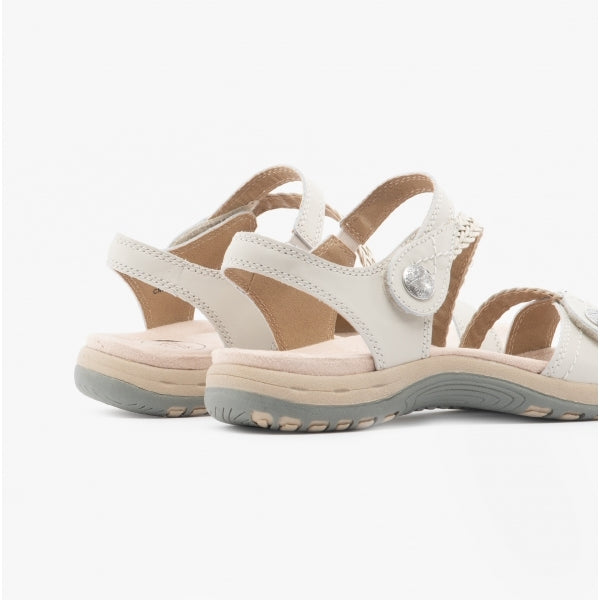 Free Spirit MALIBU Womens Ankle Strap Sandals Sand White