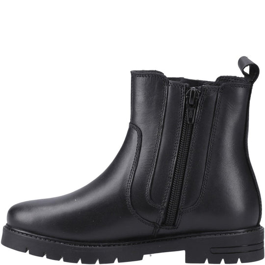 Hush Puppies Liana Zip Boot Jnr Unisex Kids School Boots Black