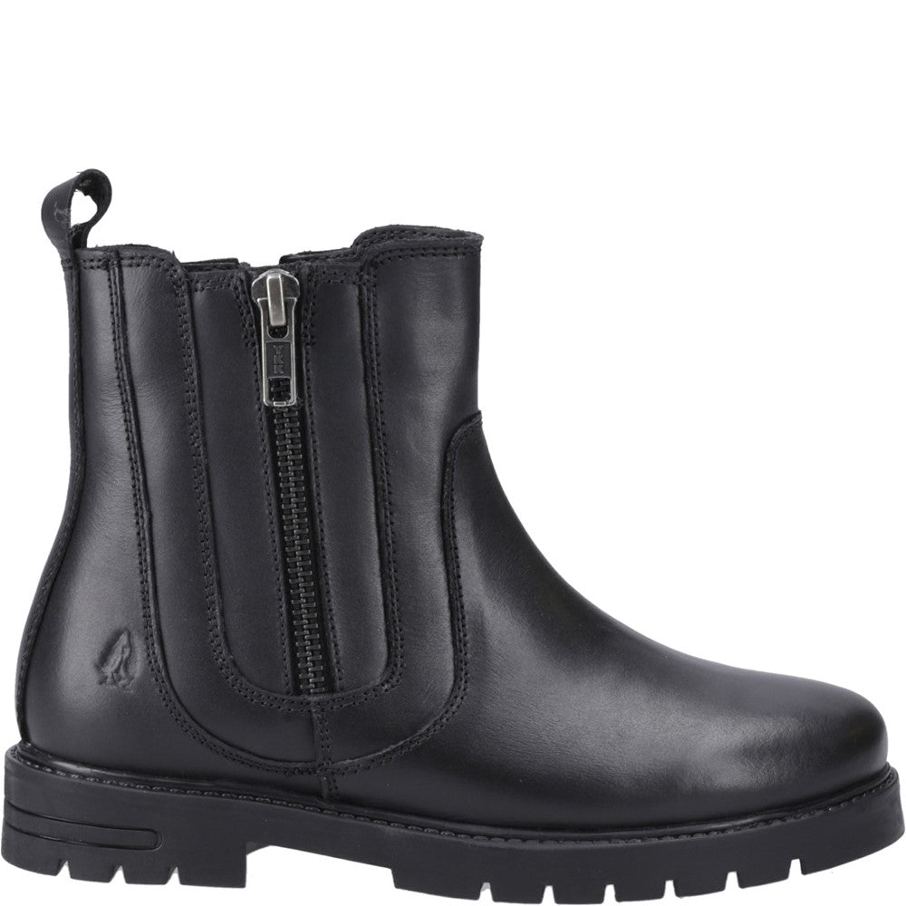Hush Puppies Liana Zip Boot Snr Unisex Kids School Boots Black