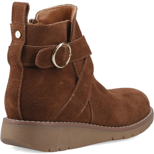 Hush Puppies Lyra Buckle Boot Womens Ankle Boots Dark Tan