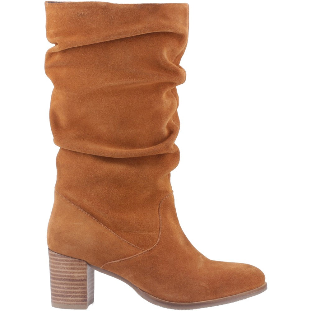 Hush Puppies Cosima Ruched Boot Womens Tall Boots Tan