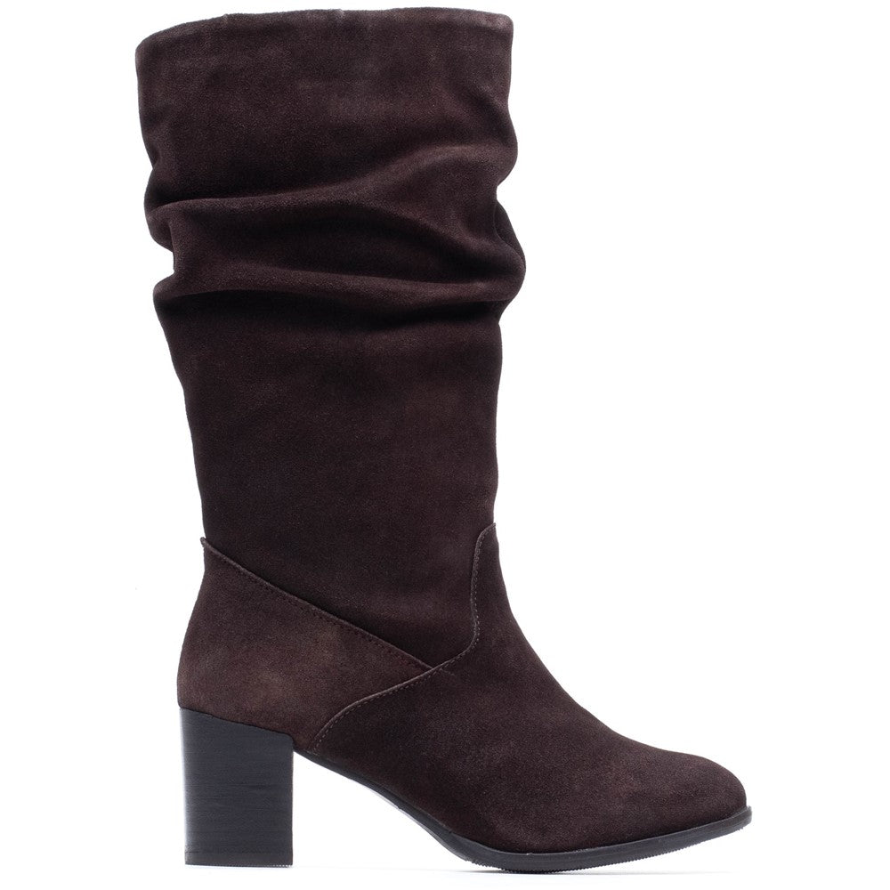 Hush Puppies Cosima Ruched Boot Womens Tall Boots Chocolate