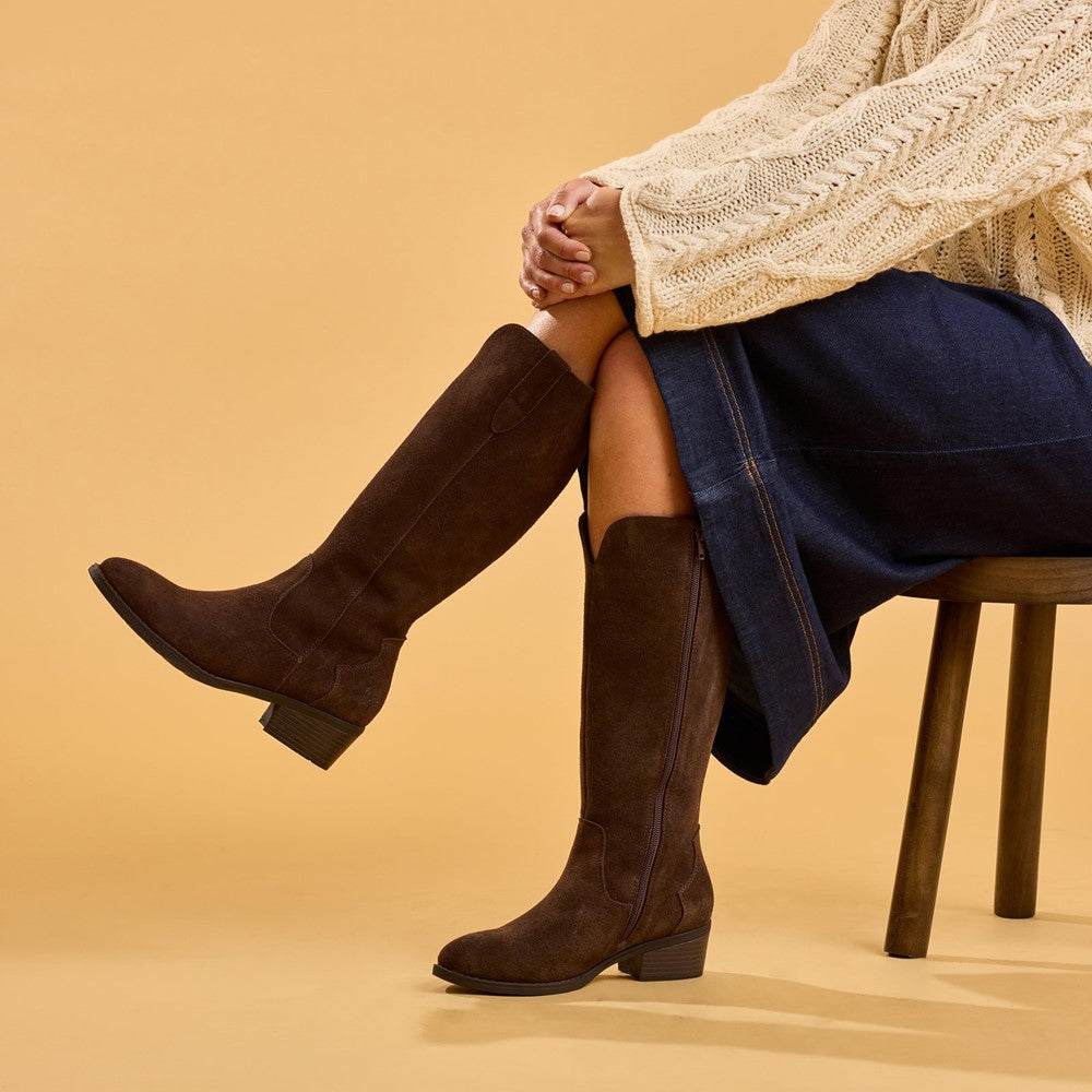 Hush Puppies Isabella Long Boot Womens Cowboy & Western Boots Chocolate