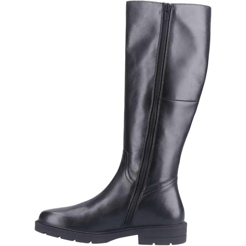 Hush Puppies TALLULAH Womens Leather Long Boots Black