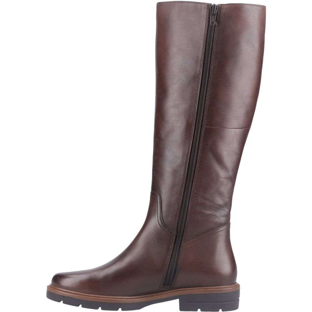Hush Puppies TALLULAH Womens Leather Long Boots Brown