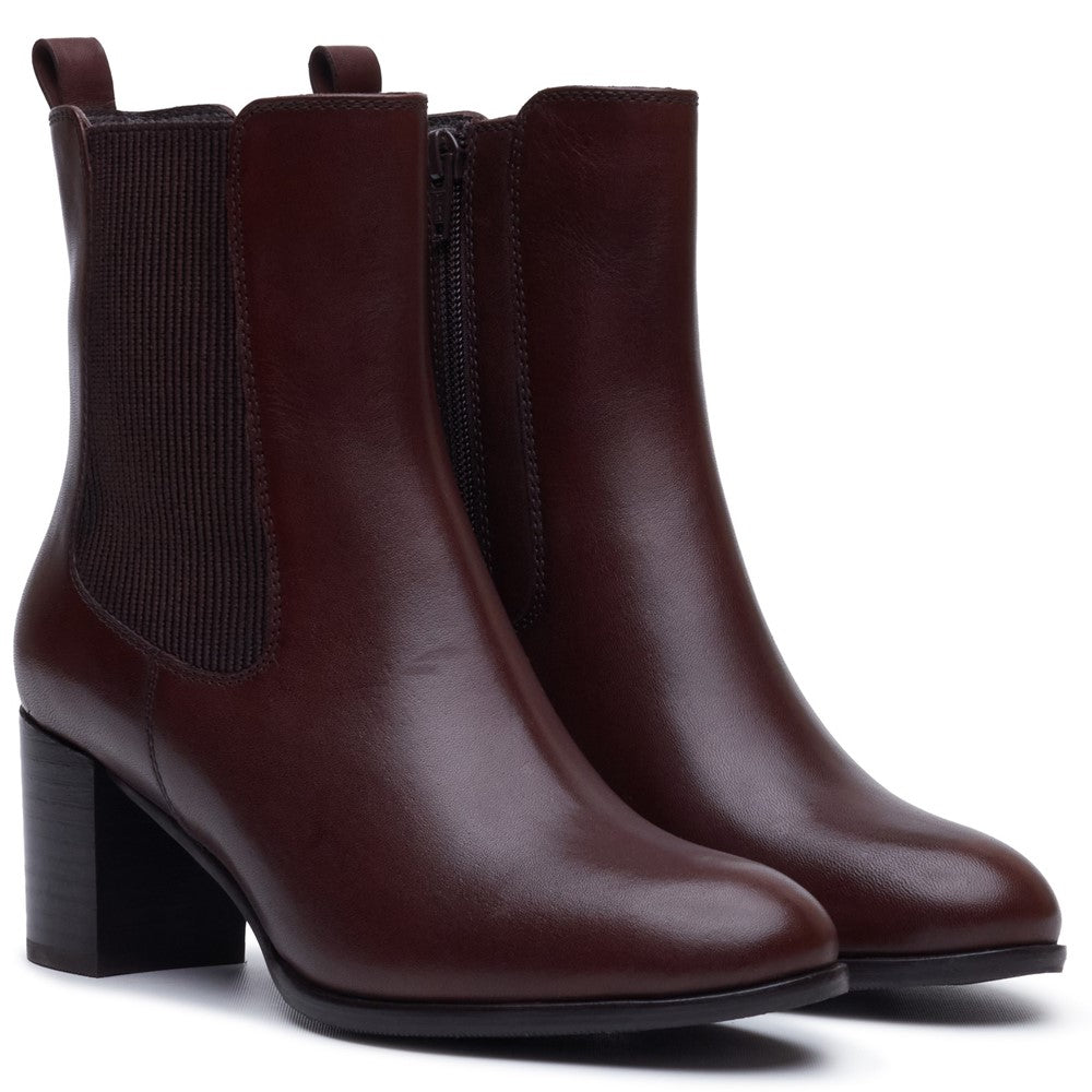 Hush Puppies Camellia Heeled Boot Womens Ankle Boots Brown