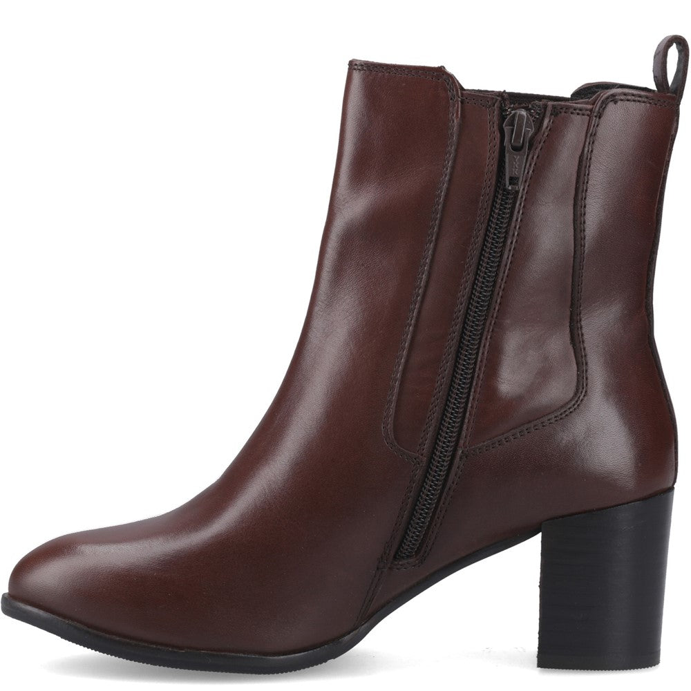 Hush Puppies Camellia Heeled Boot Womens Ankle Boots Brown