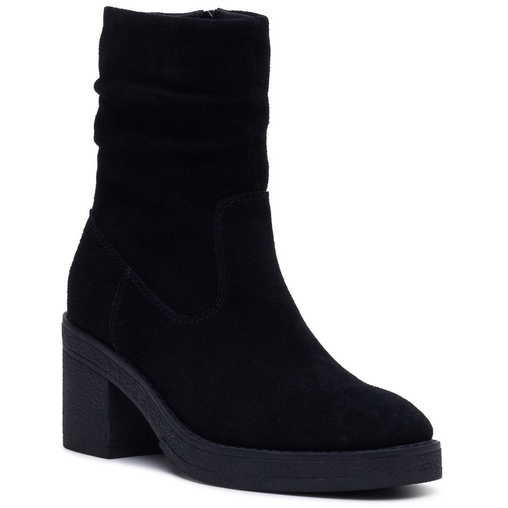 Hush Puppies Flora Ruched Boot Womens Mid Calf Boots Black