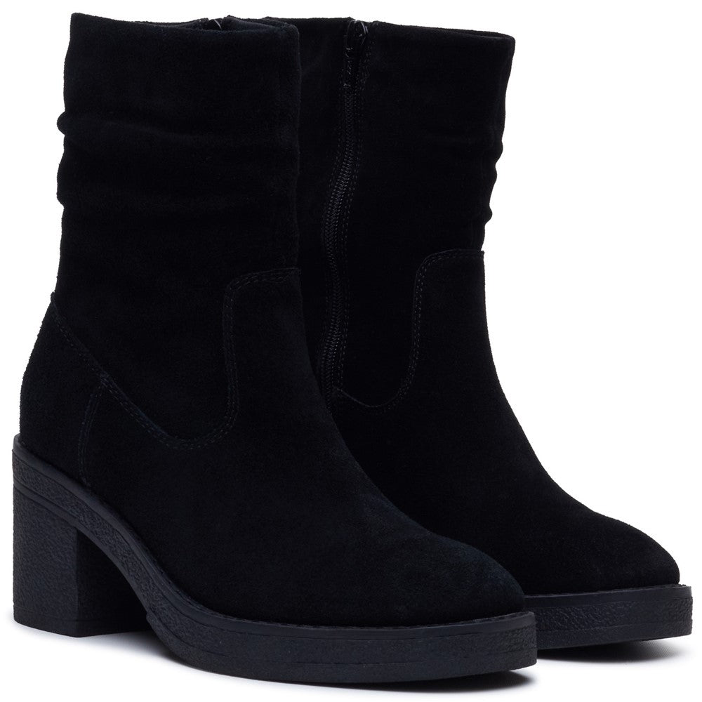 Hush Puppies Flora Ruched Boot Womens Mid Calf Boots Black