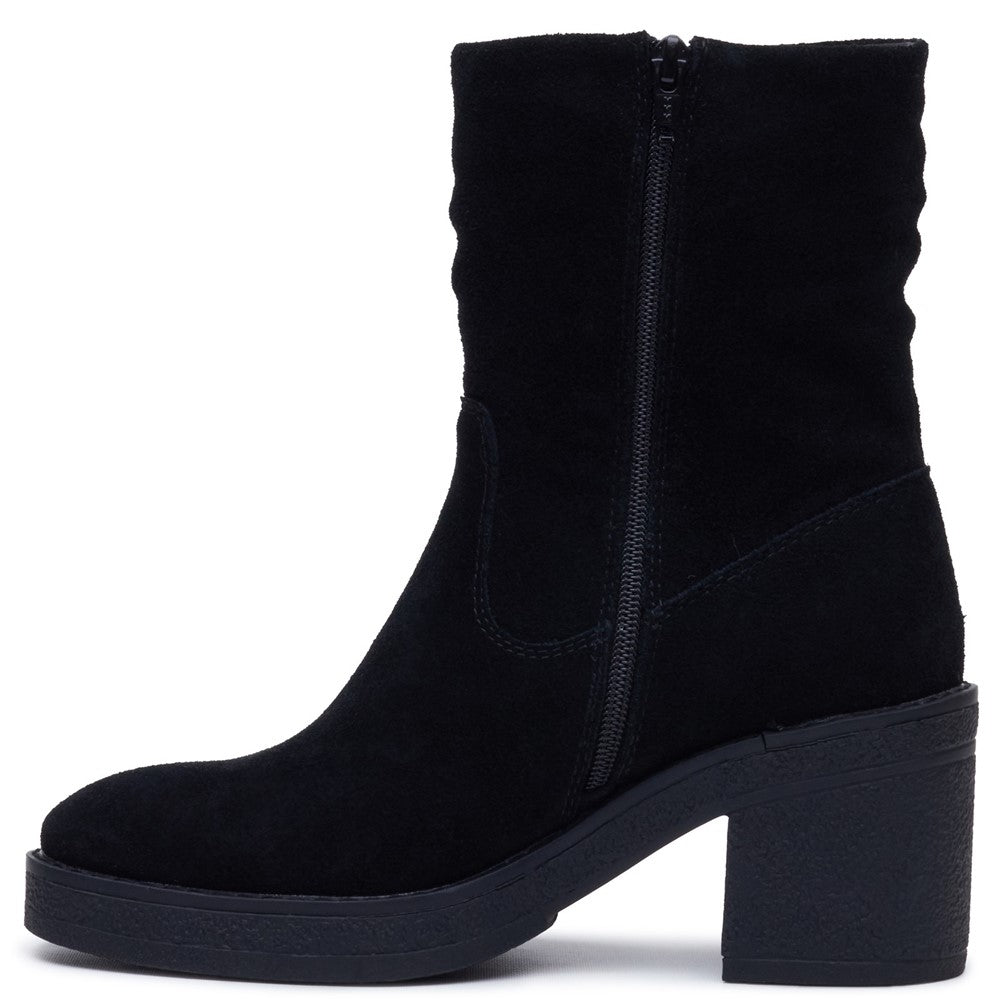 Hush Puppies Flora Ruched Boot Womens Mid Calf Boots Black
