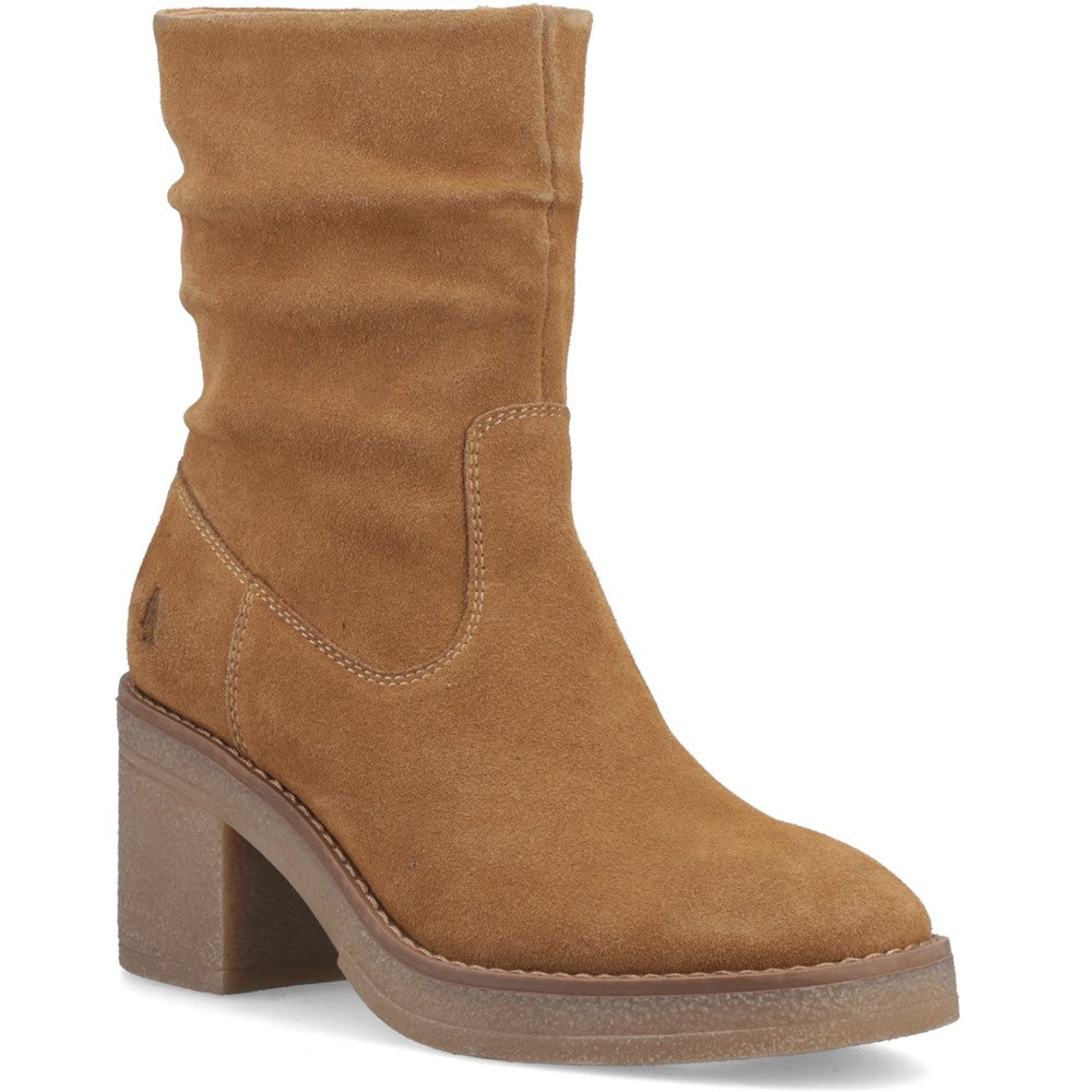 Hush Puppies Flora Ruched Boot Womens Mid Calf Boots Tan