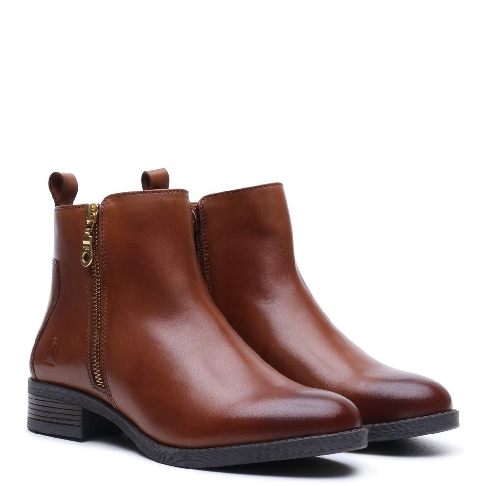 Hush Puppies Perry Zip Boot Womens Ankle Boots Tan