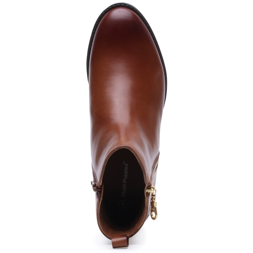 Hush Puppies Perry Zip Boot Womens Ankle Boots Tan