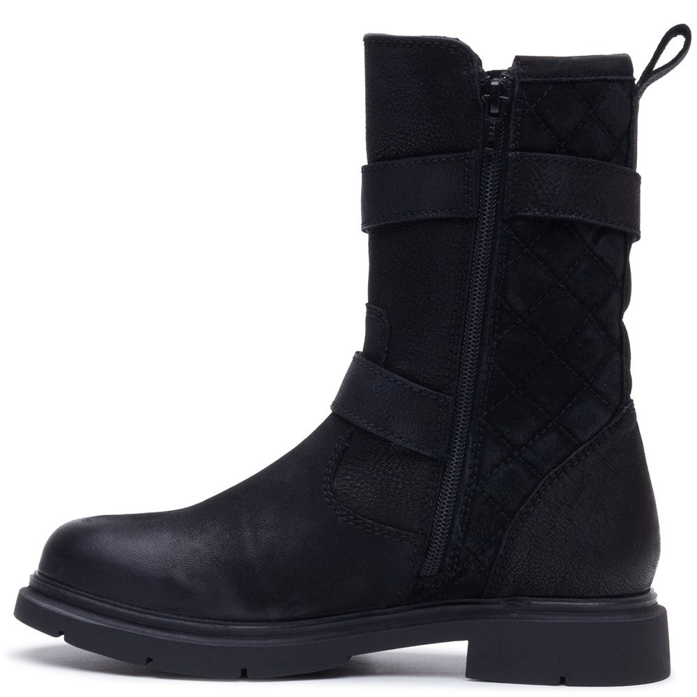 Hush Puppies Celine Buckle Boot Womens Mid Calf Boots Black