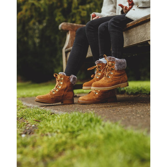 Hush Puppies Florence Wide Fit Boot Womens Ankle Boots Tan
