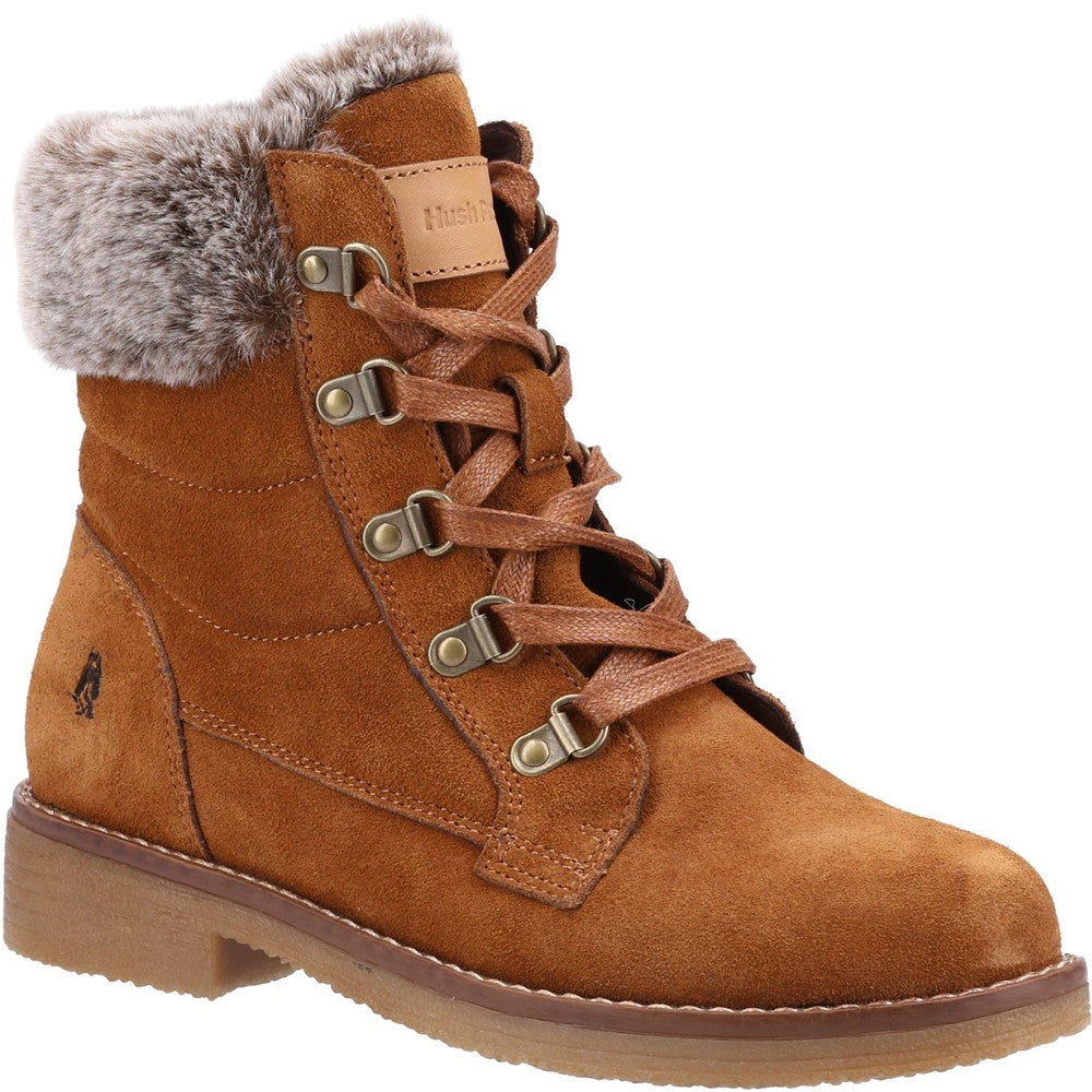 Hush Puppies Florence Wide Fit Boot Womens Ankle Boots Tan