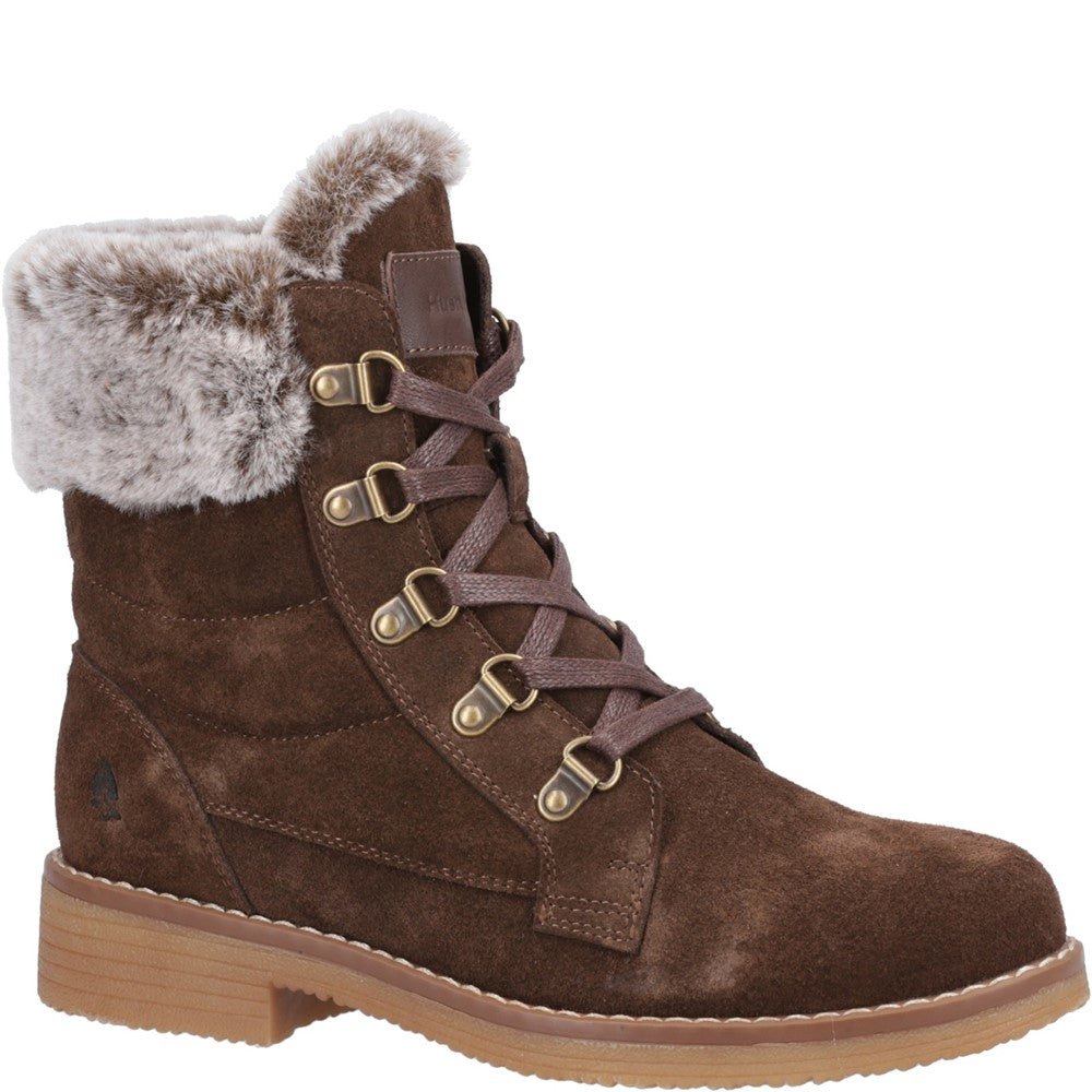 Hush Puppies Florence Wide Fit Boot Womens Ankle Boots Chocolate