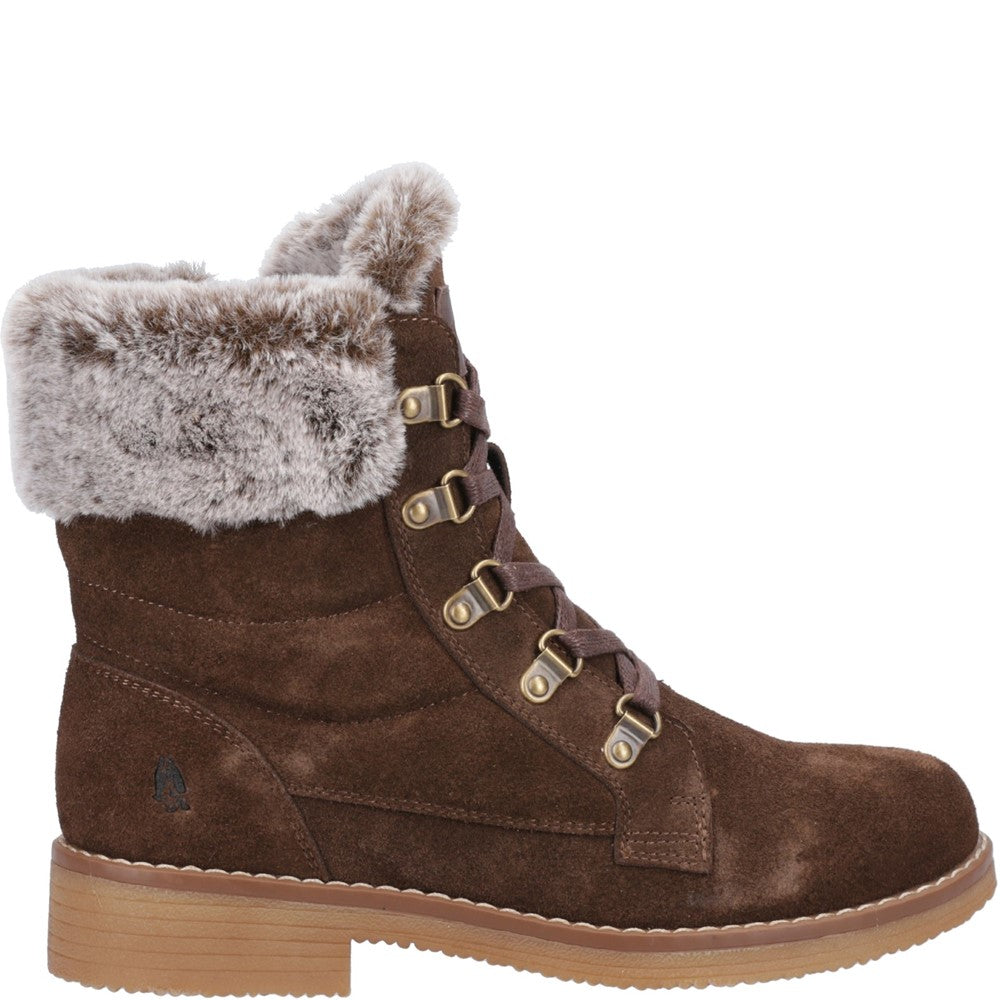 Hush Puppies Florence Wide Fit Boot Womens Ankle Boots Chocolate