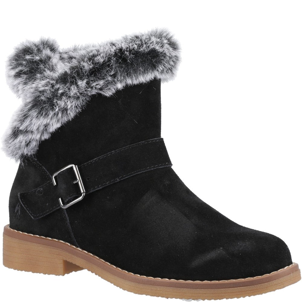 Hush Puppies Hannah Wide Fit Boot Womens Ankle Boots Black