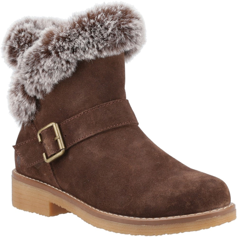 Hush Puppies Hannah Wide Fit Boot Womens Ankle Boots Chocolate