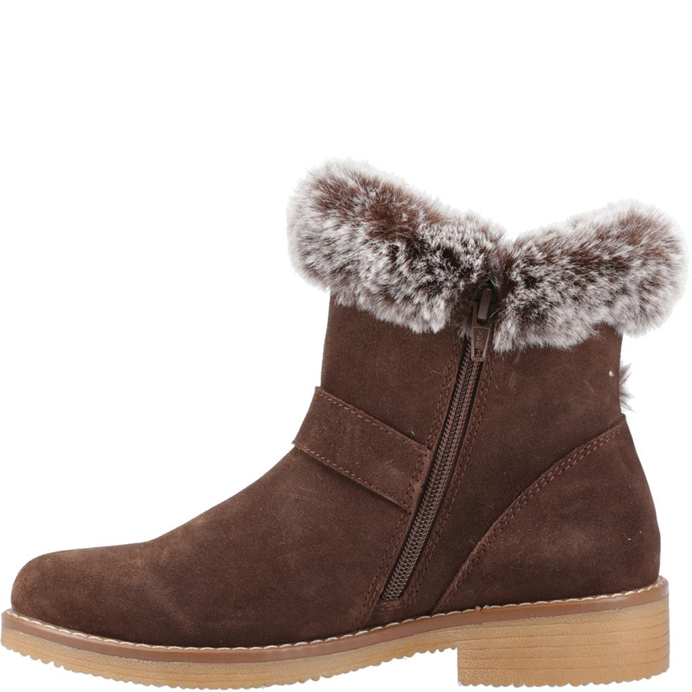 Hush Puppies Hannah Wide Fit Boot Womens Ankle Boots Chocolate
